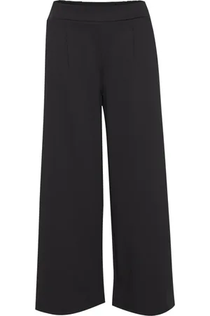 Ichi Dames, Broeken, Zwart, Maat: XL Viscose