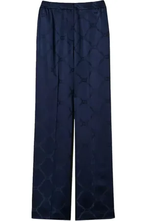 Twin-Set Dames, Broeken, Blauw, Maat: L Satijn