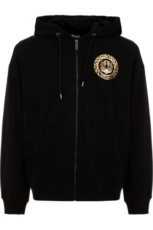 Roberto Cavalli Heren, Sweatshirts & Hoodies, Zwart, Maat: XL