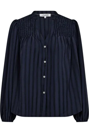 Co`Couture Dames, Blouses & Shirts, Blauw, Maat: L Poliester