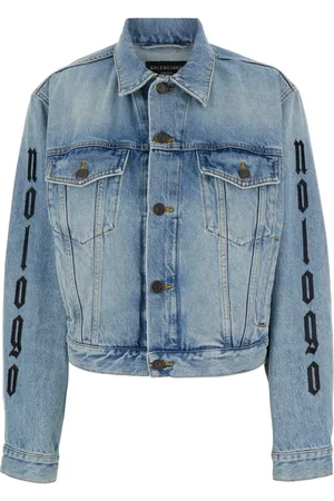Balenciaga Dames, Jassen, Blauw, Maat: S Denim