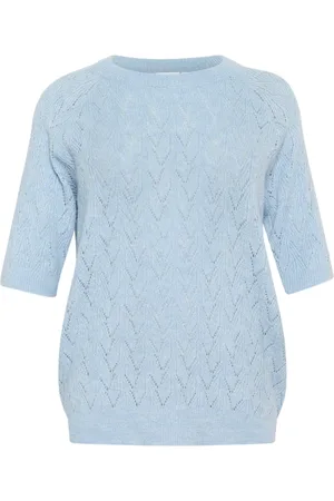 Kaffe Dames, Truien, Blauw, Maat: S Wol