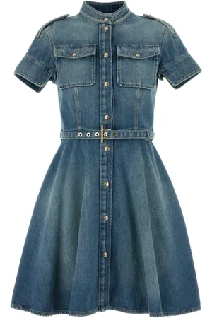 Alexander McQueen Dames, Jurken, Blauw, Maat: S Denim