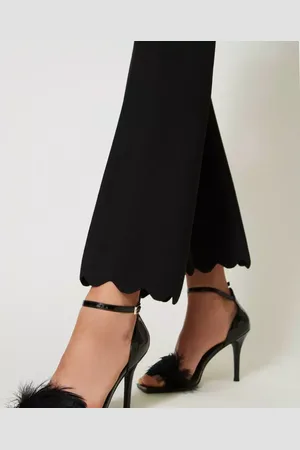 Twin-Set Dames, Broeken, Zwart, Maat: S Viscose