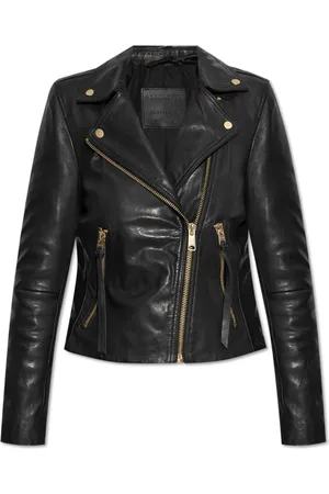 AllSaints Dames, Jassen, Zwart, Maat: S Leer