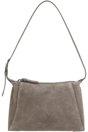 Brunello Cucinelli Dames, Tassen, Bruin, Maat: ONE Size Suède