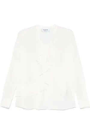 Blugirl Dames, Blouses & Shirts, Wit, Maat: S Zijde