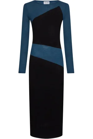 Calvin Klein Dames, Jurken, Blauw, Maat: 2XS