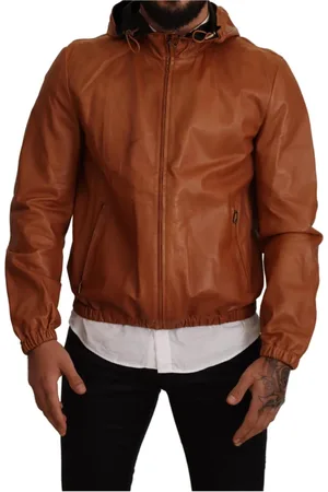 Dolce & Gabbana Heren, Jassen, Bruin, Maat: M Leer