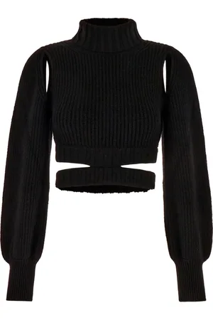 ANDREA ADAMO Dames, Truien, Zwart, Maat: XS