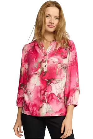 2-Biz Dames, Blouses & Shirts, Roze, Maat: M Viscose