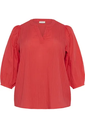 Kaffe Dames, Blouses & Shirts, Rood, Maat: 4XL Katoen