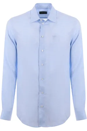 Emporio Armani Heren, Overhemden, Blauw, Maat: M