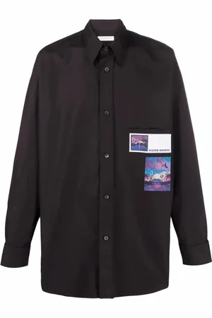 VALENTINO Heren, Overhemden, Zwart, Maat: 3XS Katoen