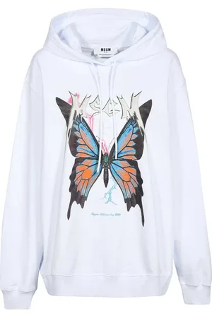 Msgm Dames, Sweatshirts & Hoodies, Wit, Maat: M Katoen