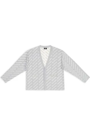 Balenciaga Dames, Truien, Grijs, Maat: XL Katoen