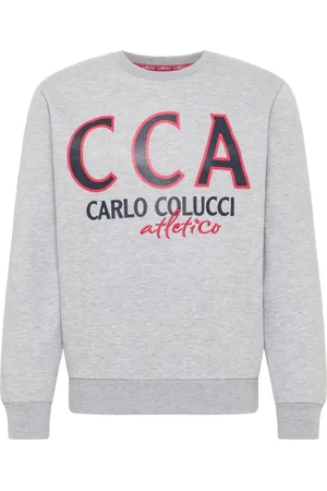 Carlo Colucci Heren, Sweatshirts & Hoodies, Grijs, Maat: S Katoen