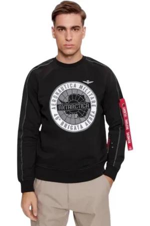 Aeronautica Militare Heren, Sweatshirts & Hoodies, Zwart, Maat: 2XL Katoen