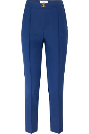 Elisabetta Franchi Dames, Broeken, Blauw, Maat: XS Poliester