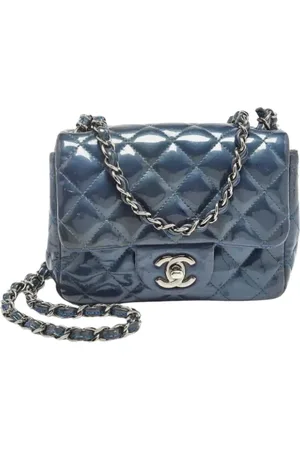 CHANEL Dames, Pre-owned, Blauw, Maat: ONE Size Leer