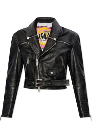 Dsquared2 Dames, Jassen, Zwart, Maat: XS Leer