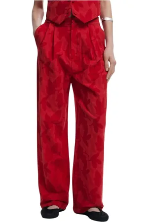 Desigual Dames, Broeken, Rood, Maat: L Katoen