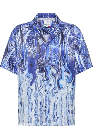 Carlo Colucci Heren, Overhemden, Blauw, Maat: M