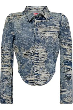 Diesel Dames, Jassen, Blauw, Maat: S Katoen