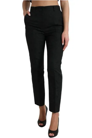 Dolce & Gabbana Dames, Broeken, Zwart, Maat: S Nylon