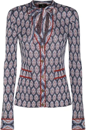 Etro Dames, Truien, Blauw, Maat: M Viscose