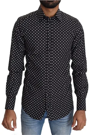 Dolce & Gabbana Heren, Overhemden, Zwart, Maat: XS Katoen