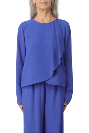 Giorgio Armani Dames, Blouses & Shirts, Blauw, Maat: S Poliester
