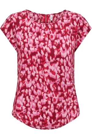 ONLY Dames, Blouses & Shirts, Rood, Maat: S Katoen