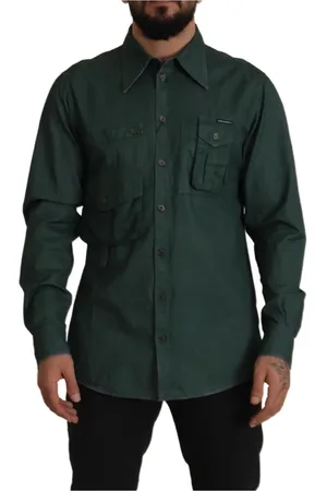 Dolce & Gabbana Heren, Overhemden, Groen, Maat: XL Linnen