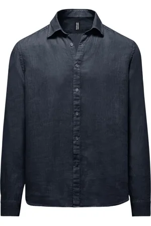 Bomboogie Heren, Overhemden, Blauw, Maat: 2XL Linnen