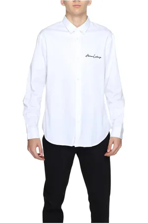 Armani Exchange Heren, Overhemden, Wit, Maat: 2XL Katoen