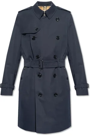 Burberry Heren, Mantels, Blauw, Maat: 2XL Katoen