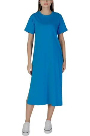 B YOUNG Dames, Jurken, Blauw, Maat: XL Katoen