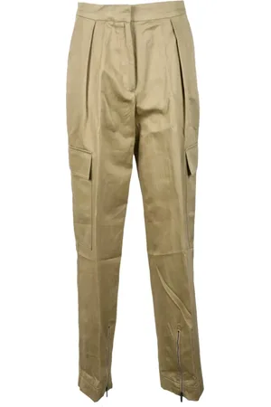 Calvin Klein Dames, Broeken, Bruin, Maat: XL Linnen