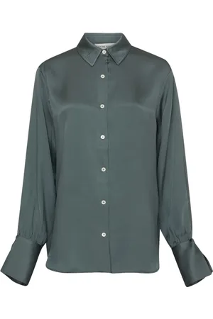ANINE BING Dames, Blouses & Shirts, Groen, Maat: S Zijde