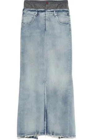 Maison Margiela Dames, Rokken, Blauw, Maat: 2XS Katoen