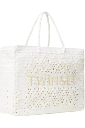 Twin-Set Dames, Tassen, Wit, Maat: ONE Size Katoen