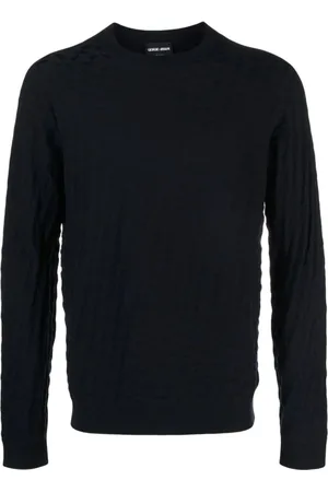 Giorgio Armani Heren, Sweatshirts & Hoodies, Blauw, Maat: 3XL Wol