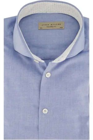 john miller Heren, Overhemden, Blauw, Maat: XL Katoen