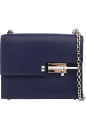 Hermès Dames, Pre-owned, Blauw, Maat: ONE Size Leer