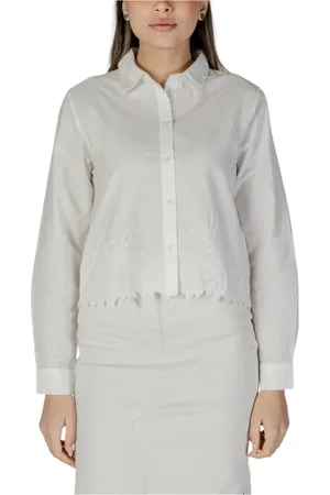 JACQUELINE DE YONG Dames, Blouses & Shirts, Wit, Maat: XS Katoen