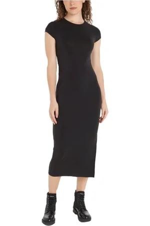 Calvin Klein Dames, Jurken, Zwart, Maat: M Modal