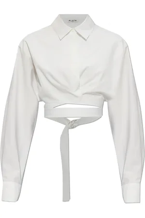 Alaïa Dames, Blouses & Shirts, Wit, Maat: XS Katoen