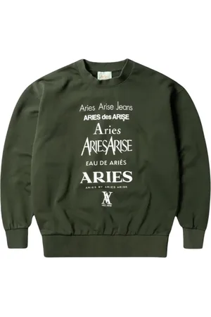 ARIES Heren, Sweatshirts & Hoodies, Groen, Maat: L Katoen