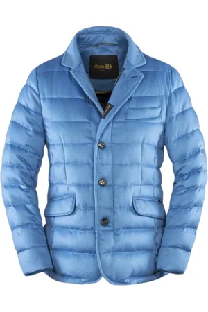 MOORER Heren, Jassen, Blauw, Maat: XL Flanel